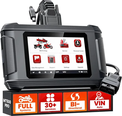 ANCEL Escáner de motocicleta MT500 PRO, herramienta de diagnóstico OBD2 de sistema completo con reinicio de servicio rápido y programación avanzada,