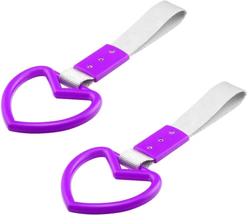 Miniatura 17 de 2 anillos Tsurikawa en forma de corazón, correa de mano para parachoques trasero, asa de corazón Janpanese para automóviles, SUV, metro, autobús
