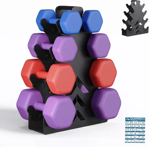 Soporte para mancuernas, solo soporte, no necesita instalación, soporte de peso pequeño con borde protector de mancuernas, adecuado para mancuernas