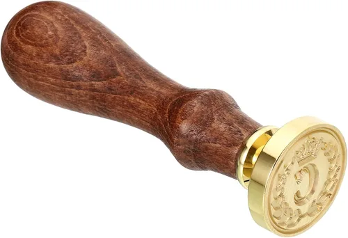 Miniatura 4 de PATIKIL Sello de cera del alfabeto C, sello de cera de sellado de letra inicial, clásico retro, cabeza de latón extraíble, mango de madera