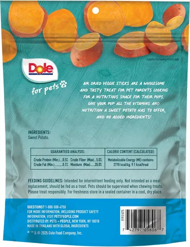 Miniatura 5 de Dole para Mascotas Golosinas para Perros de Batata Secadas al Aire, 6 onzas Hechas con Batata Real, Un Solo Ingrediente, Golosinas para Perros