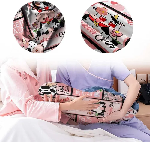 Miniatura 7 de Juego de mantas para recién nacido con gorro de Who Love Cows, manta de recepción para recién nacido para niño y niña, saco de envolver para ducha
