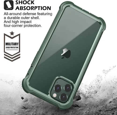 Miniatura 5 de Dexnor Funda para iPhone 11 Pro con protector de pantalla, transparente, resistente, de cuerpo completo, a prueba de golpes, parte trasera dura