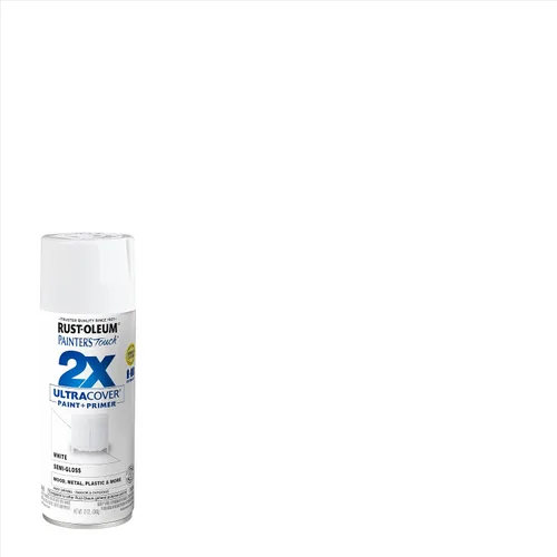 Miniatura 2 de Rust-Oleum Painter's Touch 2X Ultra Cover 334098 - Pintura en aerosol, 12 onzas, colo blanco semibrillante