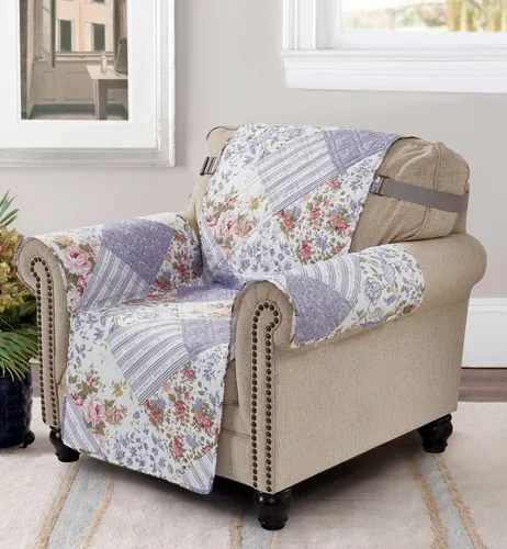 Miniatura 25 de Brilliant Sunshine Funda acolchada para silla con diseño de retazos de corazón de amor burdeos, 23 pulgadas de ancho de asiento, protector