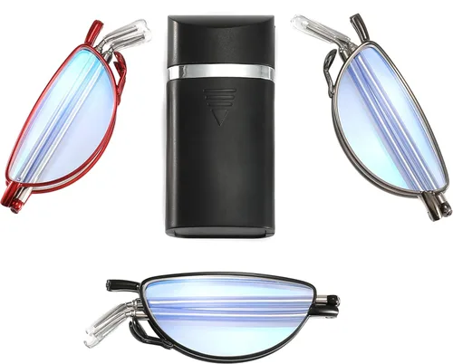 Miniatura 8 de Folding Reading Glasses Blue Light Blocking, Soft Nose Pad Spring Hinge Portable Thin Readers for Men Women 3 Pack