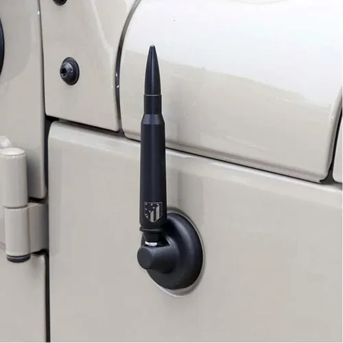 Miniatura 5 de Antena aérea FM de aluminio de 5.7 pulgadas, radio corta de repuesto negro para coche, amplificador de señal de radio estéreo para Jeep Wrangler JK