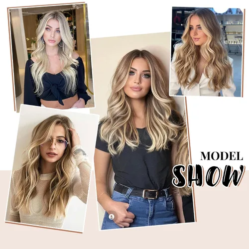 Miniatura 7 de Extensiones de cabello humano real con clip, de 12 pulgadas, para mujer, color rubio plateado, balayage, 2.47 oz, 7