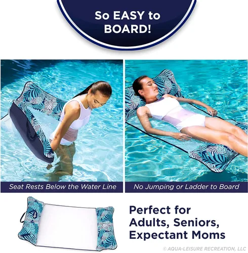 Miniatura 3 de Aqua - Deluxe Monterey - Flotador de alberca y hamaca de calidad de centro turístico 4 en 1, inflable, multiusos, para adultos con material Hamaca