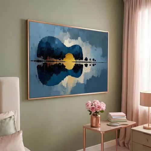Miniatura 32 de LuxeWood Arte de Pared Musical en Lienzo - Impresiones Temáticas Musicales Medianas y Grandes para Sala de Estar, Oficina, Estudio, Airbnb
