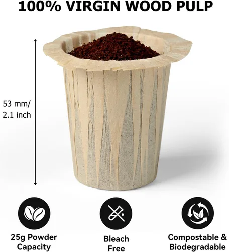 Miniatura 4 de Fanativita Filtros de café desechables (2.1 pulgadas de alto) para My K-Cup, K-Carafe, Cuisinart SS-RFC y otras tazas de filtro reutilizables