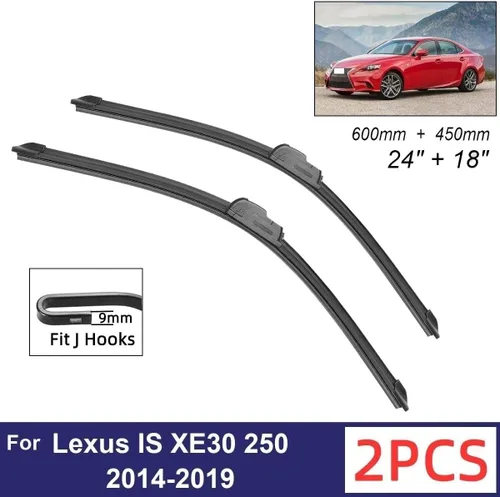 Miniatura 2 de Limpiaparabrisas de automóvil compatible con Lexus IS XE30 250 300h 350 IS250 IS300h IS350 2014-2019 Limpiaparabrisas delantero de goma suave