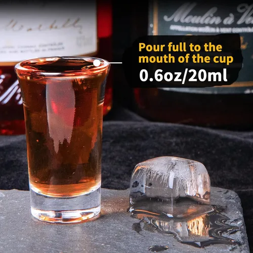 Miniatura 2 de Juego de vasos de chupito y soporte de 0.5 oz-0.66 onzas / 0.5 fl oz - 0.7 fl oz, juego de 12 bandejas transparentes para fiesta, club, bar, hogar