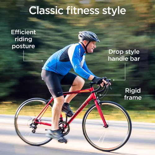 Miniatura 2 de Schwinn Volare 1300 Bicicleta de carretera, 700c para hombre y mujer, bicicleta de carretera de barra de caída de 14 velocidades, marco de aluminio