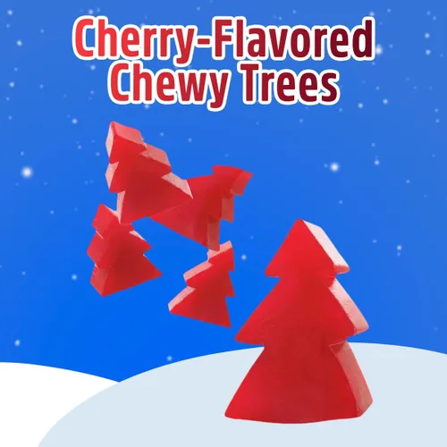 Miniatura 3 de Caramelos de regaliz de cereza de Navidad, paquete de 9 onzas, golosinas festivas en forma de árbol en un paquete sellado de fábrica, gran relleno