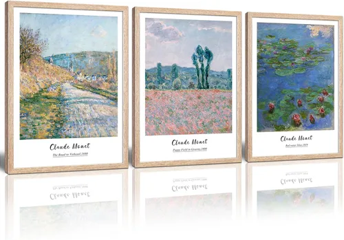 Miniatura 13 de Impression Paintings de Claude Monet - Lienzo de reproducción de arte giclée para pared, para comedor, dormitorio, cocina, baño, decoración