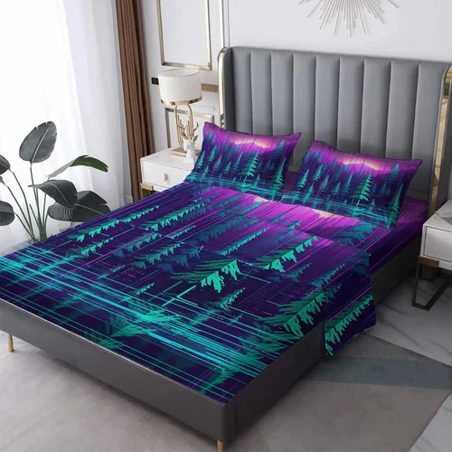 Miniatura 11 de Forest Sheets tamaño individual – Sábanas de cama para niños, microfibra suave y bolsillo profundo, sábanas y fundas de almohada estampadas sin