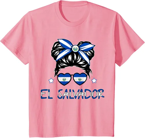 Miniatura 47 de Camiseta de El Salvador para Niñas Bandera Patrimonio Hispano Salvadoreño