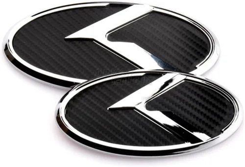 Miniatura 8 de 2 piezas Emblema vintage K, emblema para capó delantero y maletero trasero compatible con accesorios vintage K (Negro cromado)