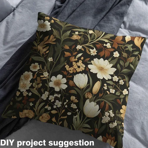 Miniatura 3 de Rustic Flowers Indoor Outdoor Fabric,Retro Floral Soft Flannel Polyester No Stretch Farmhouse Style Crafts & Sewing Supplies DIY Fabrics,1 Yard