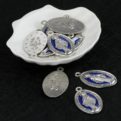 Miniatura 3 de Medalla milagrosa/San Benito/Crucifijo Crucifijo Colgantes para DIY Rosario Collar Joyería Fabricación de Cuentas de Oración