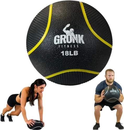 Miniatura 14 de Gronk Fitness Pelota medicinal de alta calidad, pelota medicinal con peso antideslizante, gran bola de pared para entrenamientos de cuerpo completo