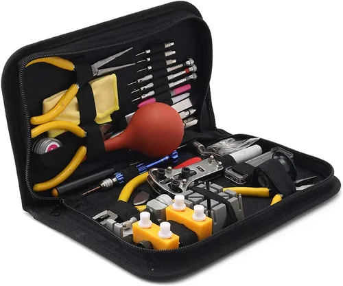Miniatura 3 de Kit de herramientas de reparación de relojes profesional, kit de herramientas de relojero, incluye soporte para caja trasera, abridor, removedor