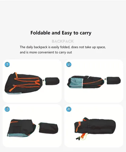 Miniatura 9 de Levayhill Mochila de senderismo plegable de 25L, ligera y plegable, mochila básica de día colapsable, resistente al agua, para viajes, para hombres