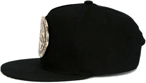 Miniatura 4 de Gorra de béisbol de México mexicano con logotipo federal dorado metálico Snapback Flat Bill