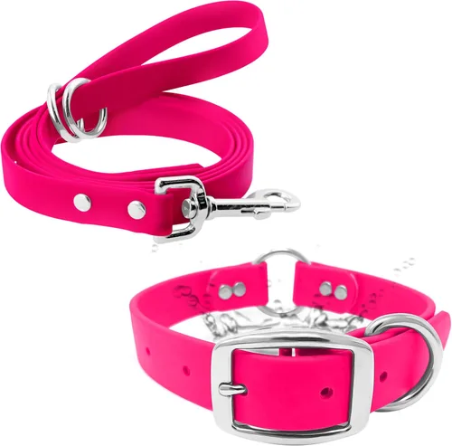 Miniatura 23 de Collar impermeable para perro con anillo central resistente Collar para perros pequeños, medianos, grandes o XL, Amarillo