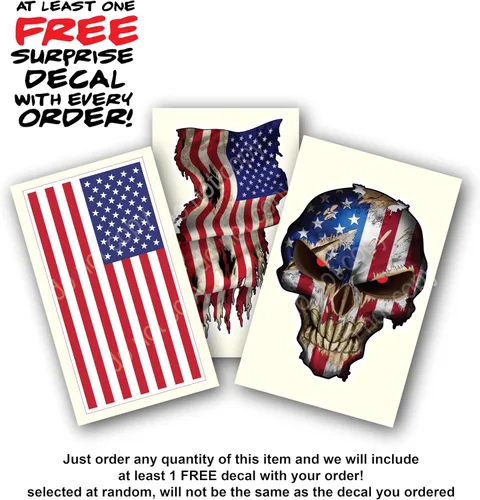 Miniatura 3 de Calcomanías de Haley Bandera Americana Calavera Adhesiva - Vinilo 3M, Ojos Reflectantes, para Autos y Camiones, Uso en Interiores, Calidad Premium