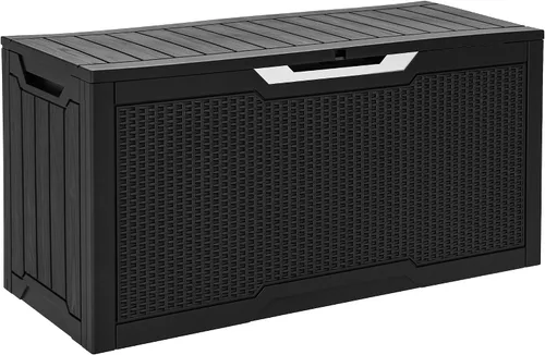 Miniatura 35 de YITAHOME Caja grande de resina de 100 galones, cajas de almacenamiento al aire libre para muebles de patio, cojines de exterior, herramientas
