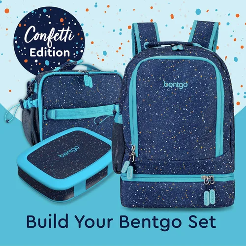 Miniatura 6 de Bentgo Kids Prints - Mochila 2 en 1 y lonchera aislada, Edición Confeti - Abyss Blue, Niños