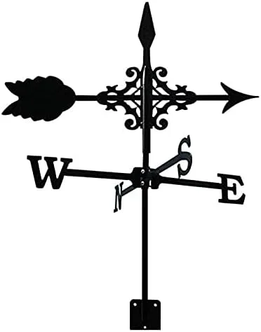 Exquisito adorno de metal para veleta de metal con adorno de flecha, paleta de viento de estaca de jardín, herramienta de medición profesional,