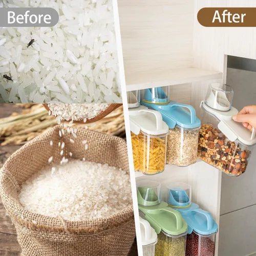 Miniatura 5 de LANGMINGDE 1 pieza de contenedores de almacenamiento de cereales, contenedores de almacenamiento de alimentos secos grandes herméticos de 2.8L/95oz