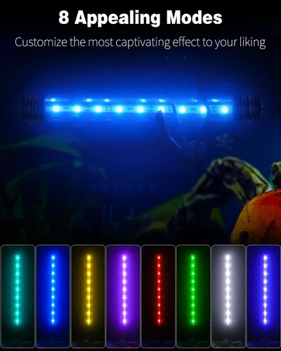 Miniatura 2 de Pawfly Luz LED para Acuario de 1.8 W, Luz Submersible de 7.5 Pulgadas Bajo el Agua para Tanque de Peces con Temporizador de Encendido/Apagado