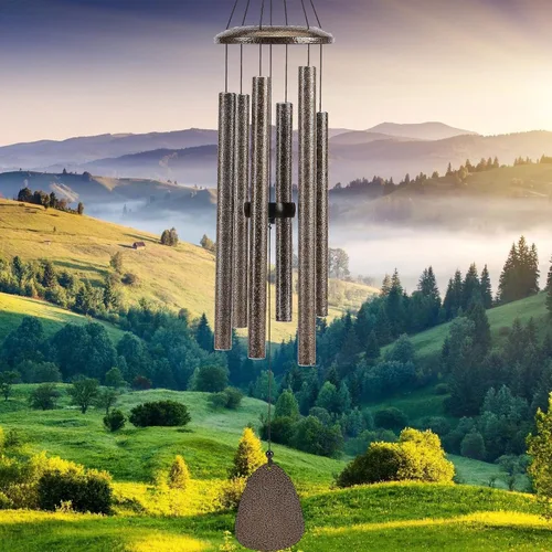 Miniatura 10 de FSVGYY Campanillas de viento para exteriores, decoración grande, tono profundo, tonos melódicos relajantes, campanillas de viento para exteriores