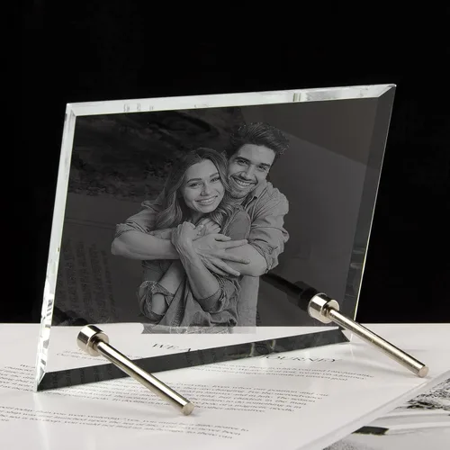 Miniatura 4 de Marco de fotos de cristal personalizado, marco de fotos de cristal grabado personalizado, regalo de fotos de recuerdo personalizado para el día