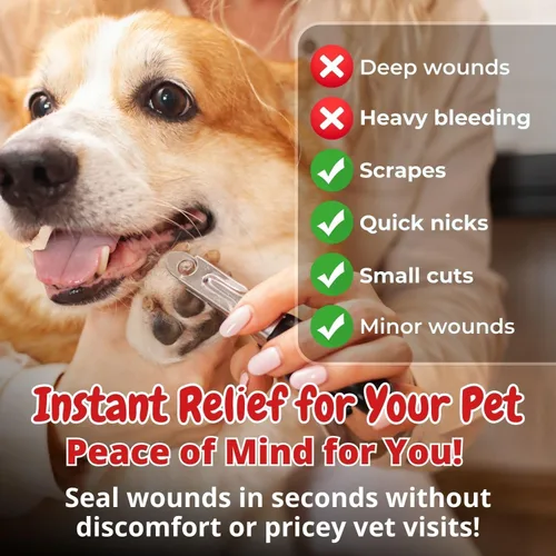 Miniatura 4 de Gel para el cuidado de heridas para perros – Alternativa de polvo estíptico para perros y gatos Detener el sangrado rápido para cortes, uñas