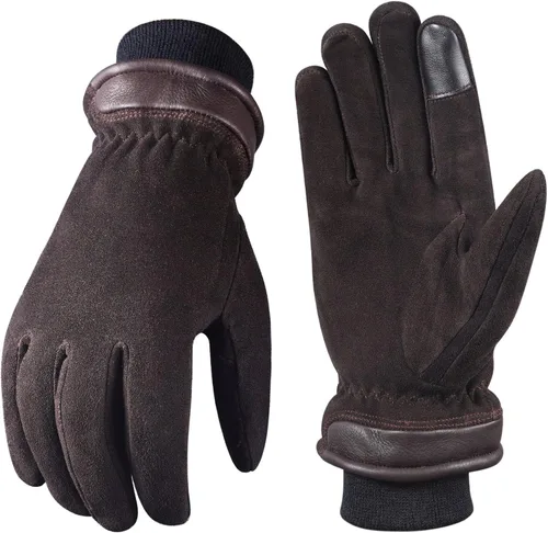 Miniatura 12 de SKYDEER 3M Thinsulate Thermal Winter Work Gloves with Windproof Premium Genuine Deerskin Suede Leather (Unisex SD8671T)
