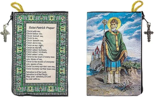 Miniatura 49 de Bolsa de rosario católico, estuche de rosario de bautismo para niños con números 6:24-26, versículo de la Biblia, 4 x 6 pulgadas, joyería y monedero