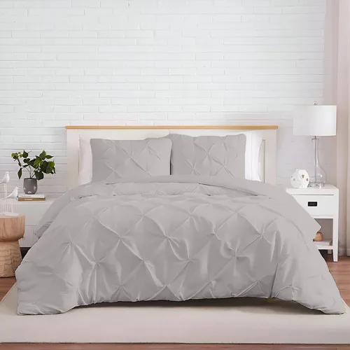 Miniatura 9 de Kotton Culture 1 Pc Twin/Twin XL Size Pinch Pleated - Pintuck Duvet Cover Only - 100% Egyptian Cotton Sateen -1000 TC Luxury Comforter Cover-Zipper
