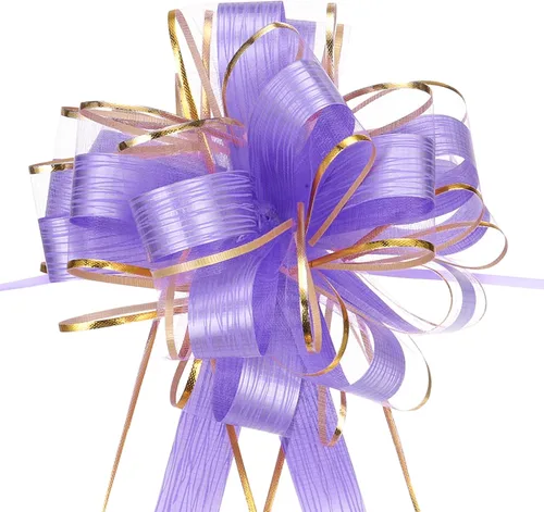 Miniatura 9 de MECCANIXITY 20 lazos grandes de 7 pulgadas para envolver regalos, cinta de organza color blanco crema para cestas de boda, regalos de fiesta