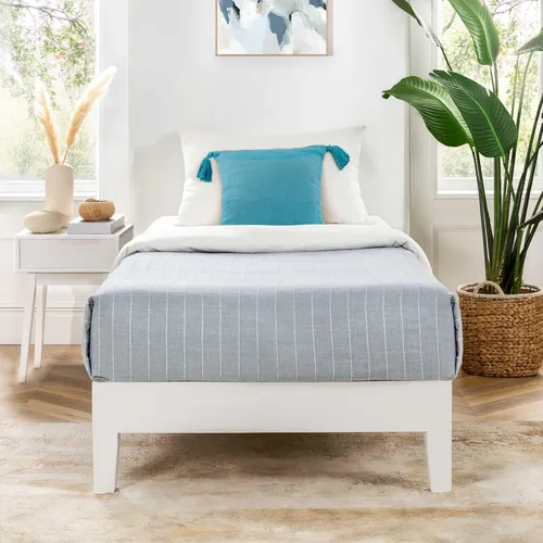 Miniatura 23 de Mellow Naturalista Classic - Cama de plataforma de madera maciza de 12 pulgadas con listones de madera, tamaño individual XL, pino natural Natural