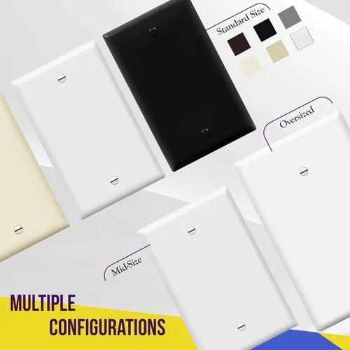 Miniatura 8 de ENERLITES - Cubierta de salida doble en blanco extra grande, placa de pared de dos bandas en blanco, tamaño grande, 2 bandas de 5.5 x 5.5 pulgadas