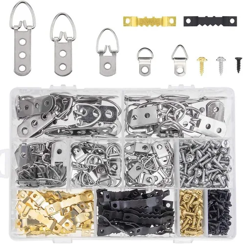 HELIFOUNER Kit de 480 ganchos para colgar cuadros para marcos de fotos, kit de ganchos para marcos de fotos, kit de colgador de fotos para el hogar,