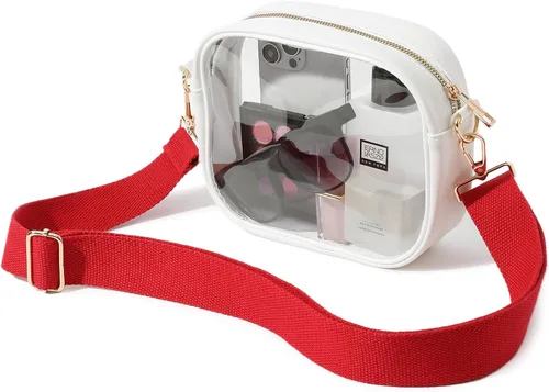 Miniatura 12 de TOBVZOO - Bolsa bandolera transparente aprobada para estadios, conciertos y eventos deportivos, unisex