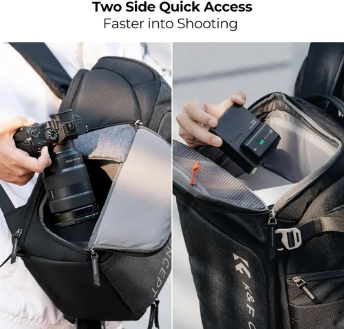Miniatura 4 de K&F CONCEPT Mochilas profesionales para fotógrafos 25L de gran capacidad Funda para cámara impermeable Mochila para cámara de fotografía