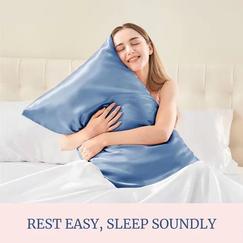 Miniatura 5 de BEDELITE Funda de almohada de satén para cabello y piel, súper suave y refrescante similar a las fundas de almohada de seda, paquete de 2 con cierre