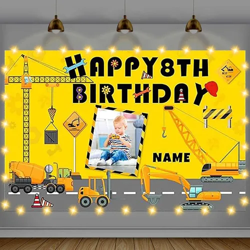 Miniatura 14 de Cartel de feliz cumpleaños beige personalizado para telón de fondo grande de feliz cumpleaños, globo aerostático, fiesta, interior y exterior